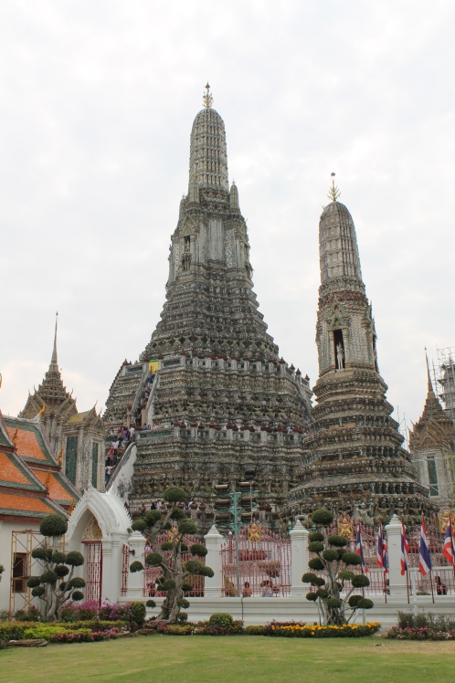 Wat Arun, an incredibly old temple with a terrifyingly steep staircase.